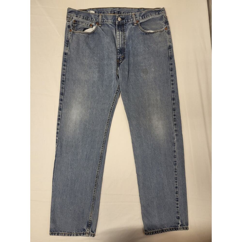 Levis 505 38x34 Straight Leg Jeans Light Wash Denim Mens